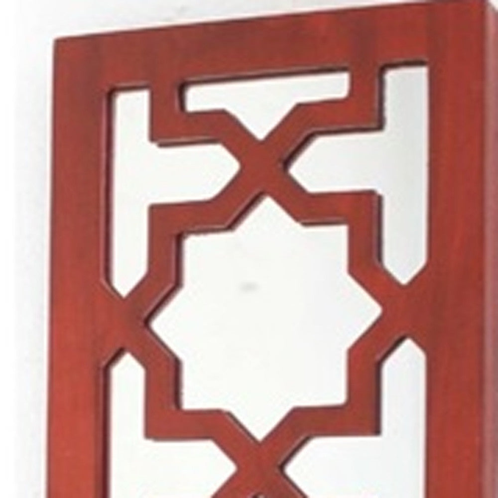 17" X 5" X 6" Red, Wooden Cross - Candle Holder Sconce