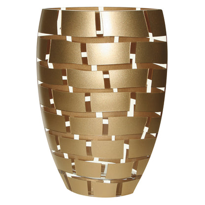 12 Mouth Blown Wall Design Gold Vase