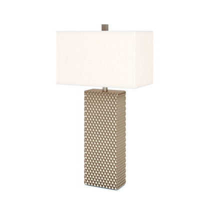 Set of Two 29" Gold Waffle Table Lamps With White Shade