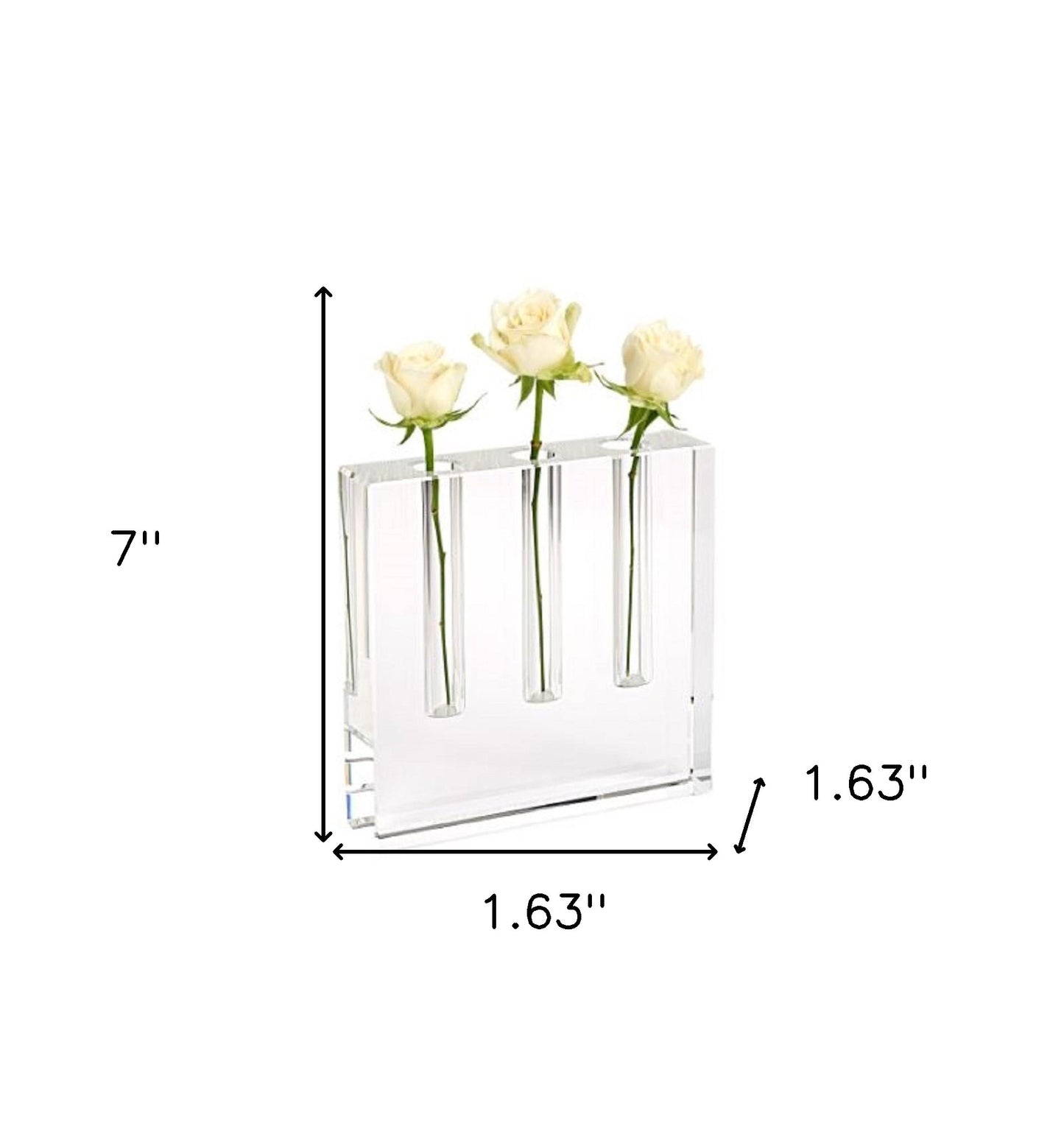 7" Clear Crystal Clear Square Table Vase