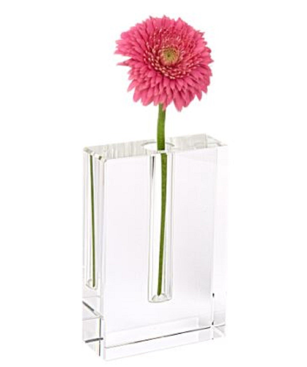 6" Clear Crystal Glass Square Table Vase