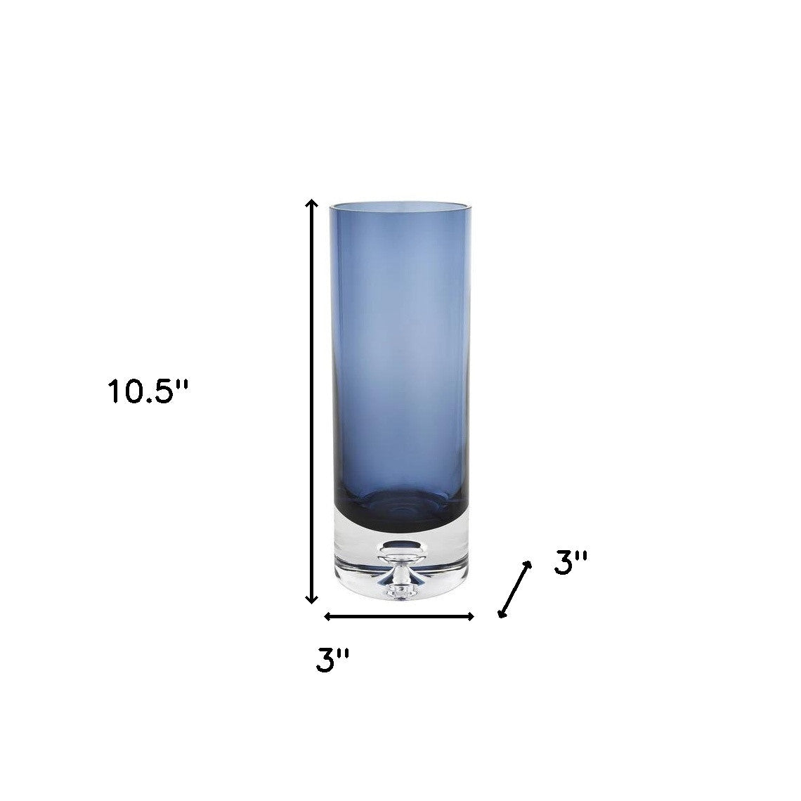 Glass Blue Ombre Cylinder Decorative Bottles