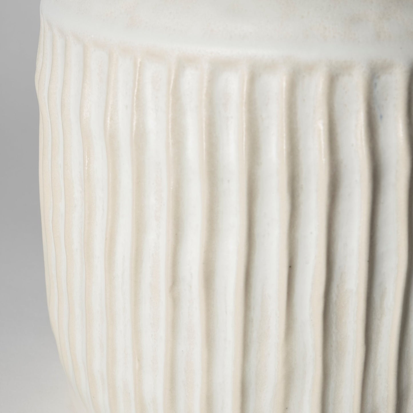 12" Whitewash Handled Textured Ceramic Vase