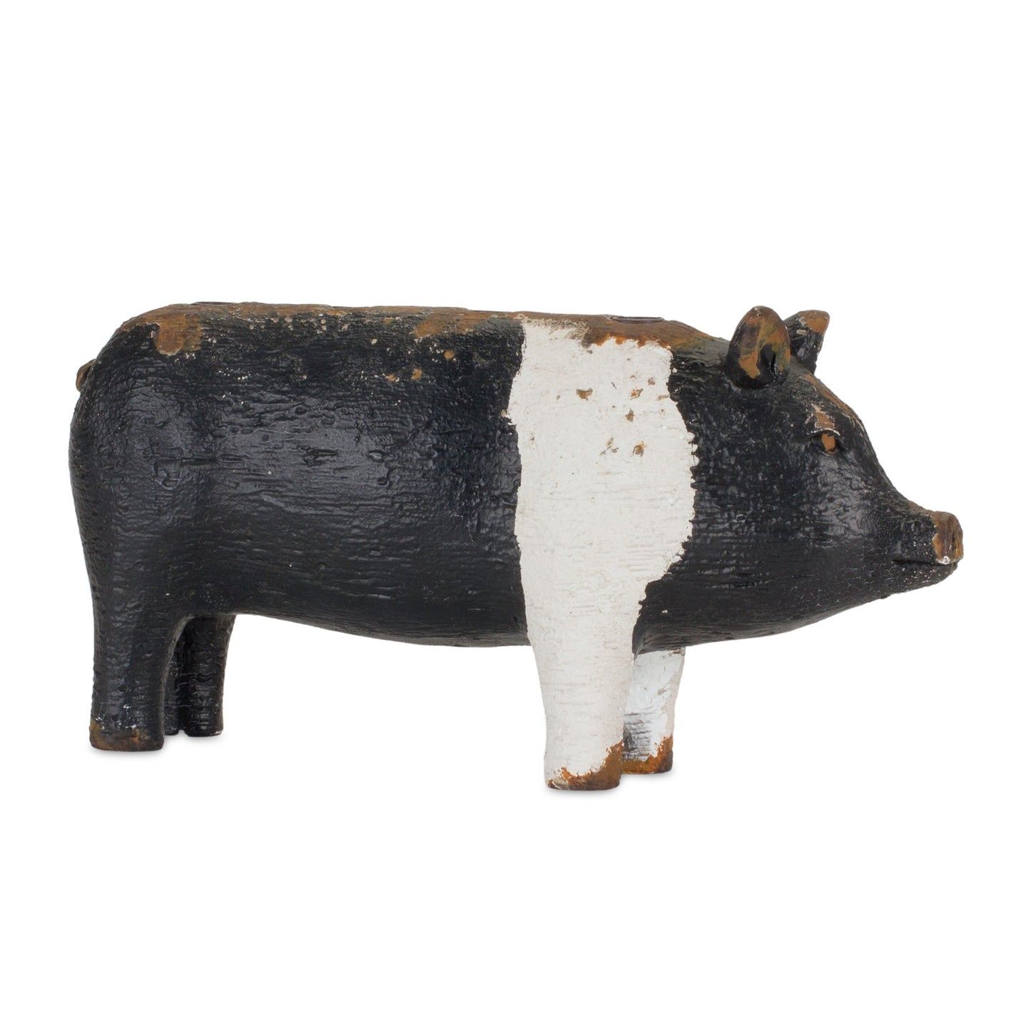 Set of Four Black and White Farm Animal Polyresin Tabletop Candleholders