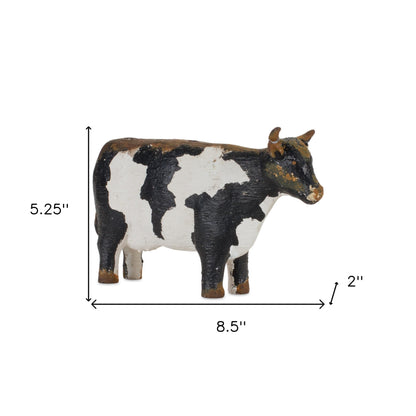 Set of Four Black and White Farm Animal Polyresin Tabletop Candleholders