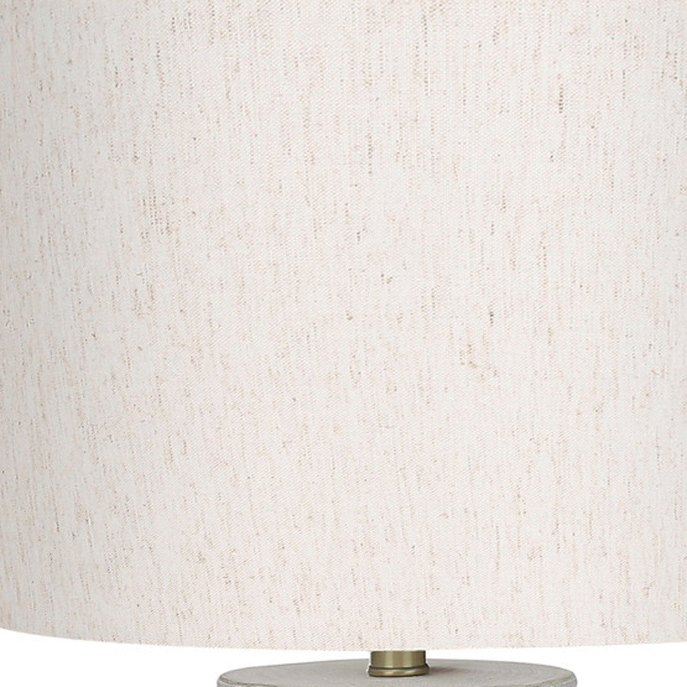 28" Cream Cylinder Table Lamp With Cream Drum Shade