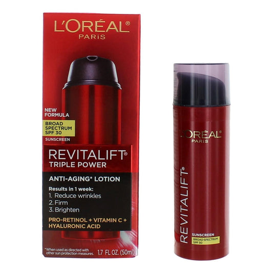 L'Oreal Revitalift Triple Power by L'Oreal, 1.7oz Anti-Aging Lotion SPF 30